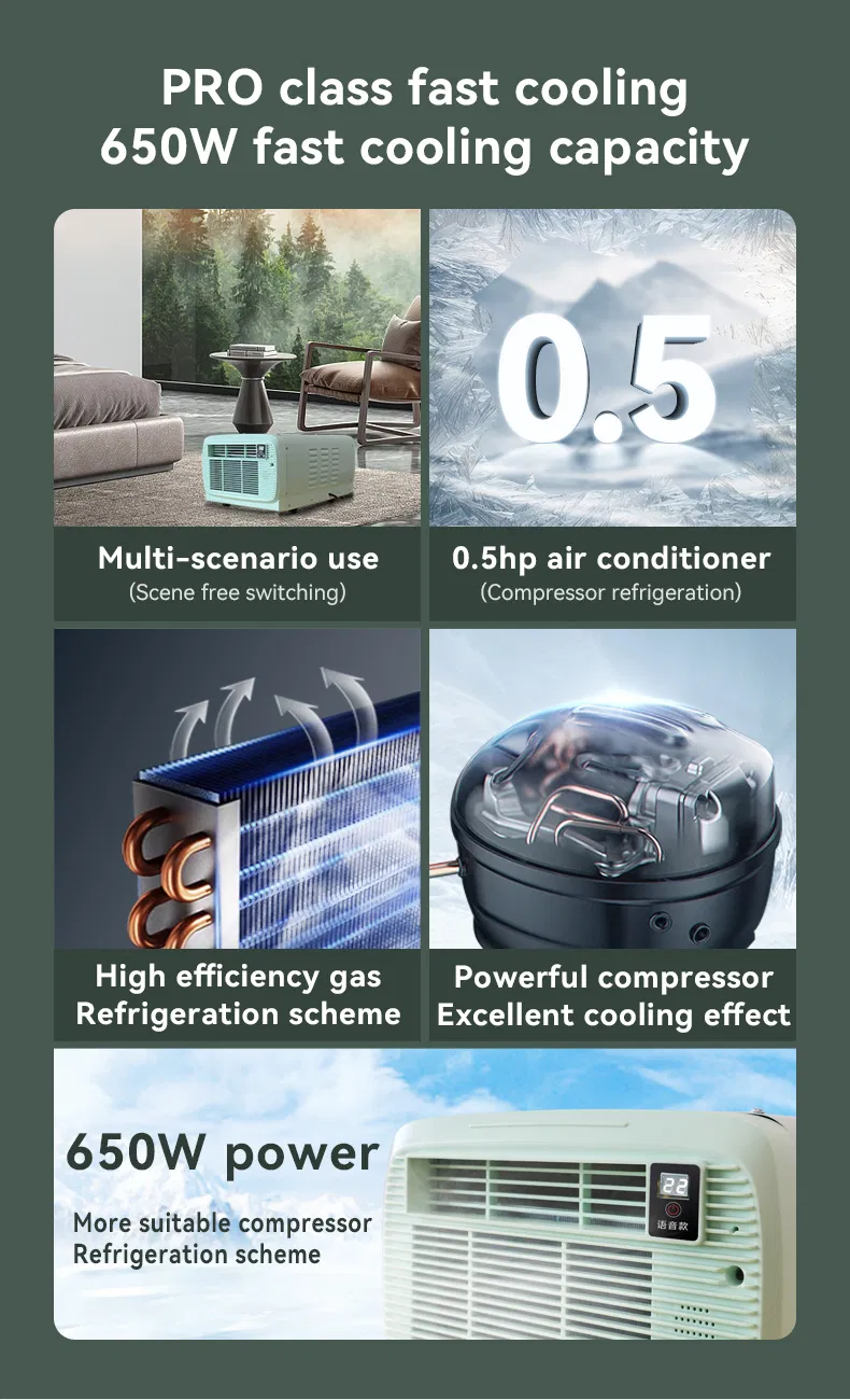 110V 220V Direct Sale Fixed Frequency Mini Portable Air Conditioner for Home