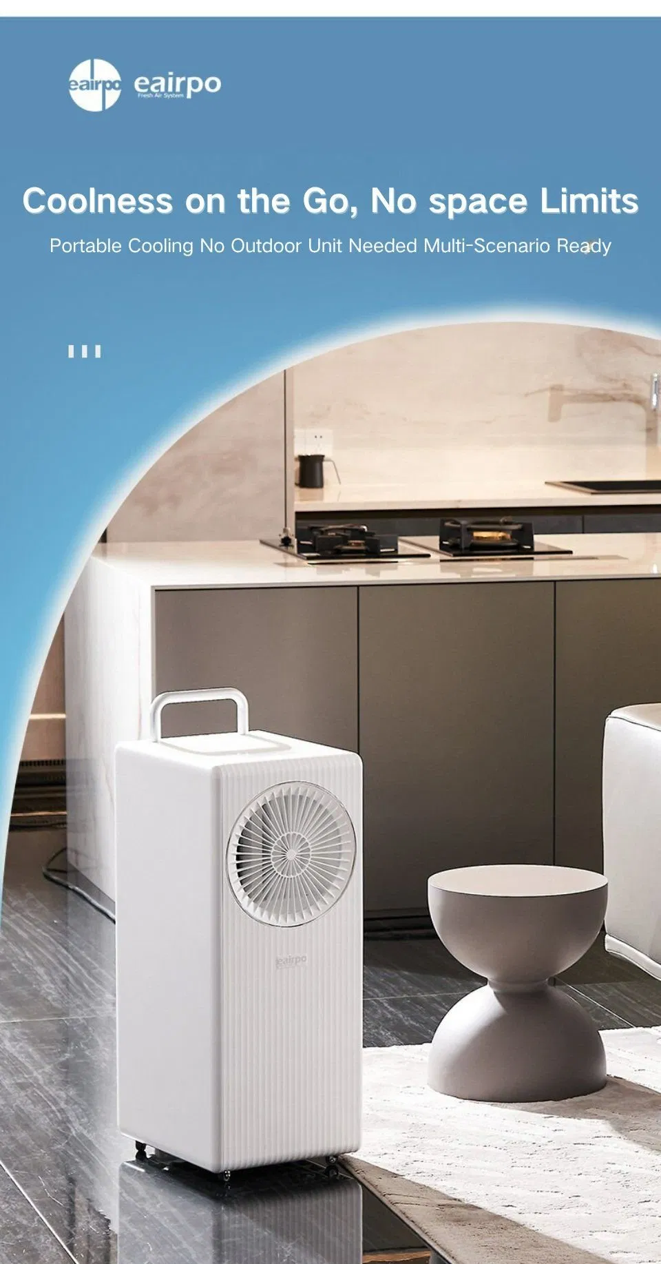 Energy-Saving Evaporative Home Portable Air Conditioner for Bedroom and Kitchen