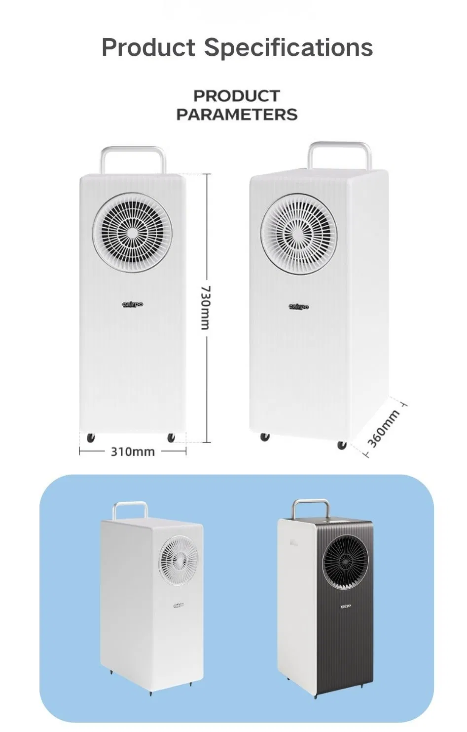 Energy-Saving Evaporative Home Portable Air Conditioner for Bedroom and Kitchen