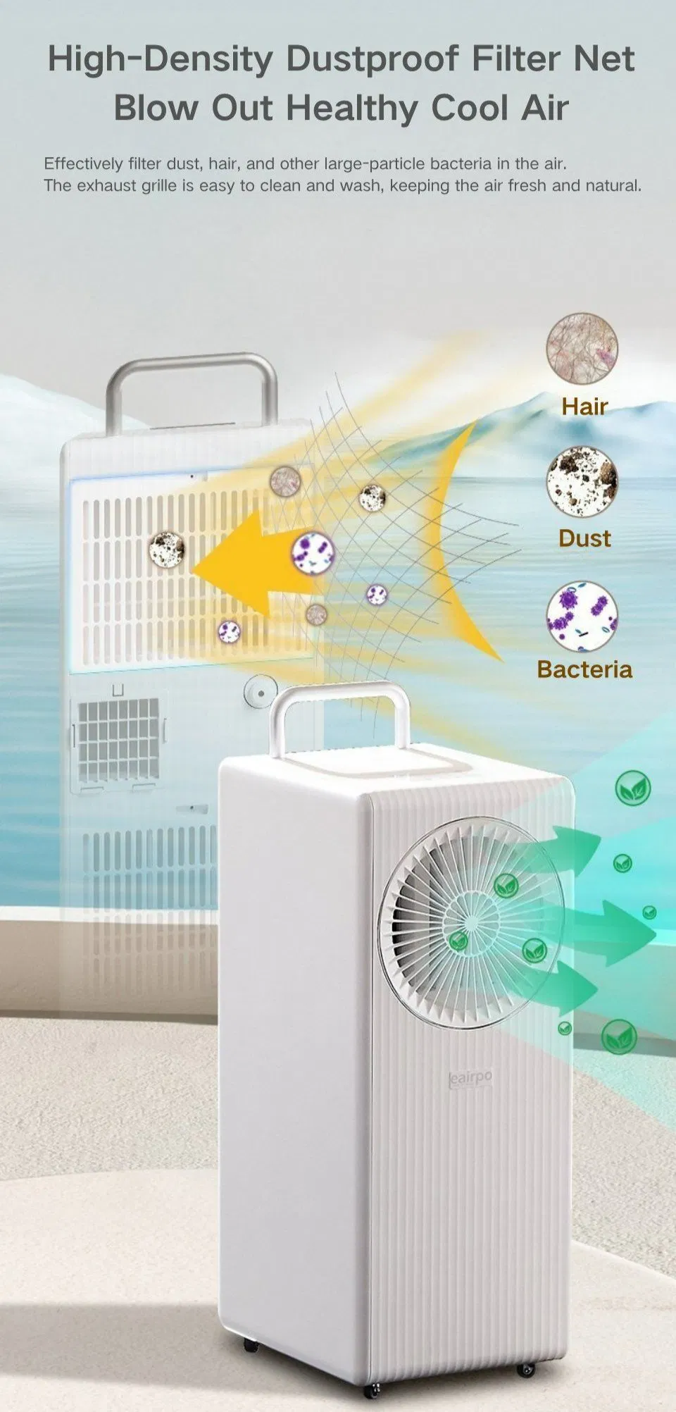 Energy-Saving Evaporative Home Portable Air Conditioner for Bedroom and Kitchen