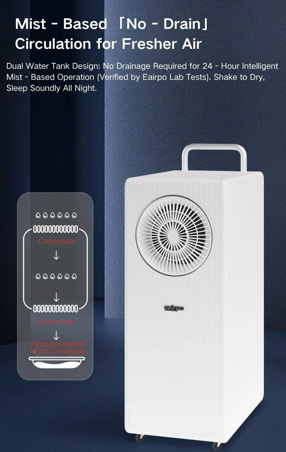 Energy-Saving Evaporative Home Portable Air Conditioner for Bedroom and Kitchen
