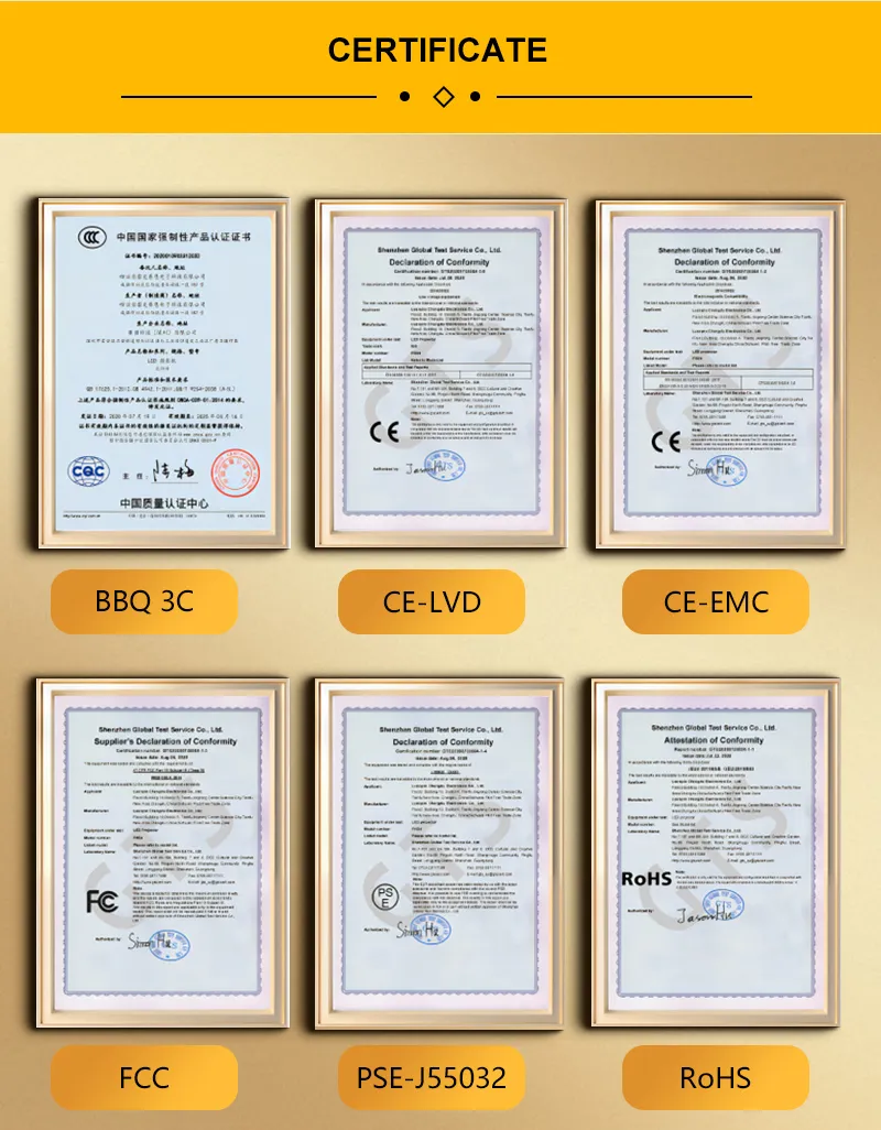 Hot-Selling Mini Projector 1080P 320ANSI WiFi Bt 1GB+8GB Auto Focus for Home Office Theater Cinema Smart TV Projectors