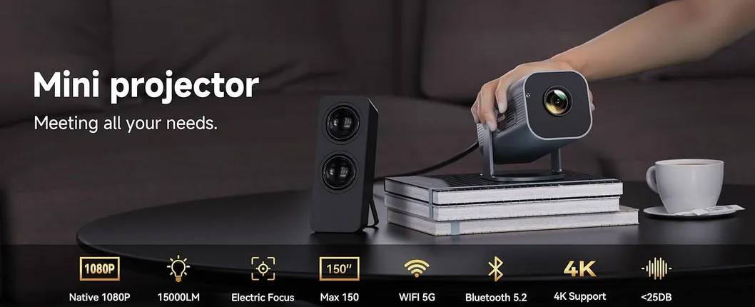 Hy320 Mini Video Projector 4K LED Smart Android Projector Price Multimedia Home Theater Projector Hy300