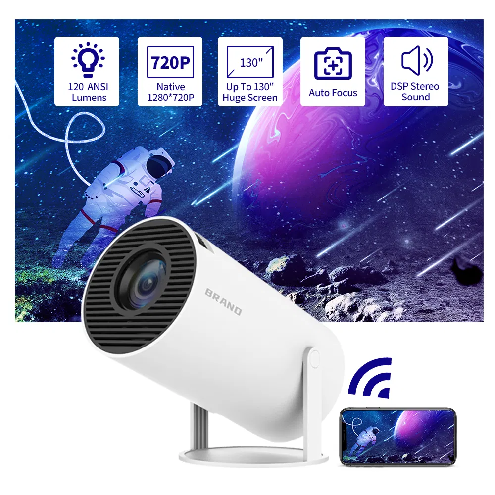 2025 Hy300 PRO New Android 11.0 2.4G / 5g WiFi 6 Bluetooth 5.0 Home Theater Projector