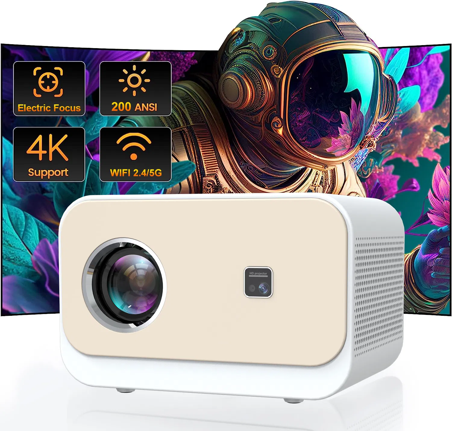 HD Home Projector with Smart Features for Cinema-Like Experience
