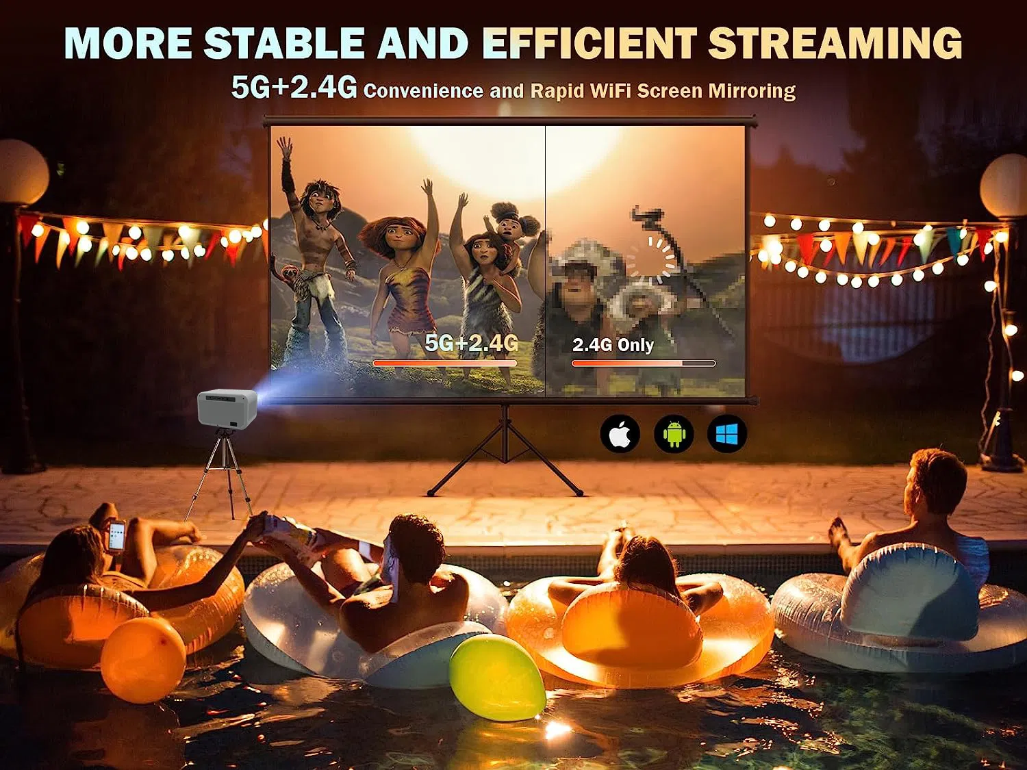 HD Home Projector with Smart Features for Cinema-Like Experience