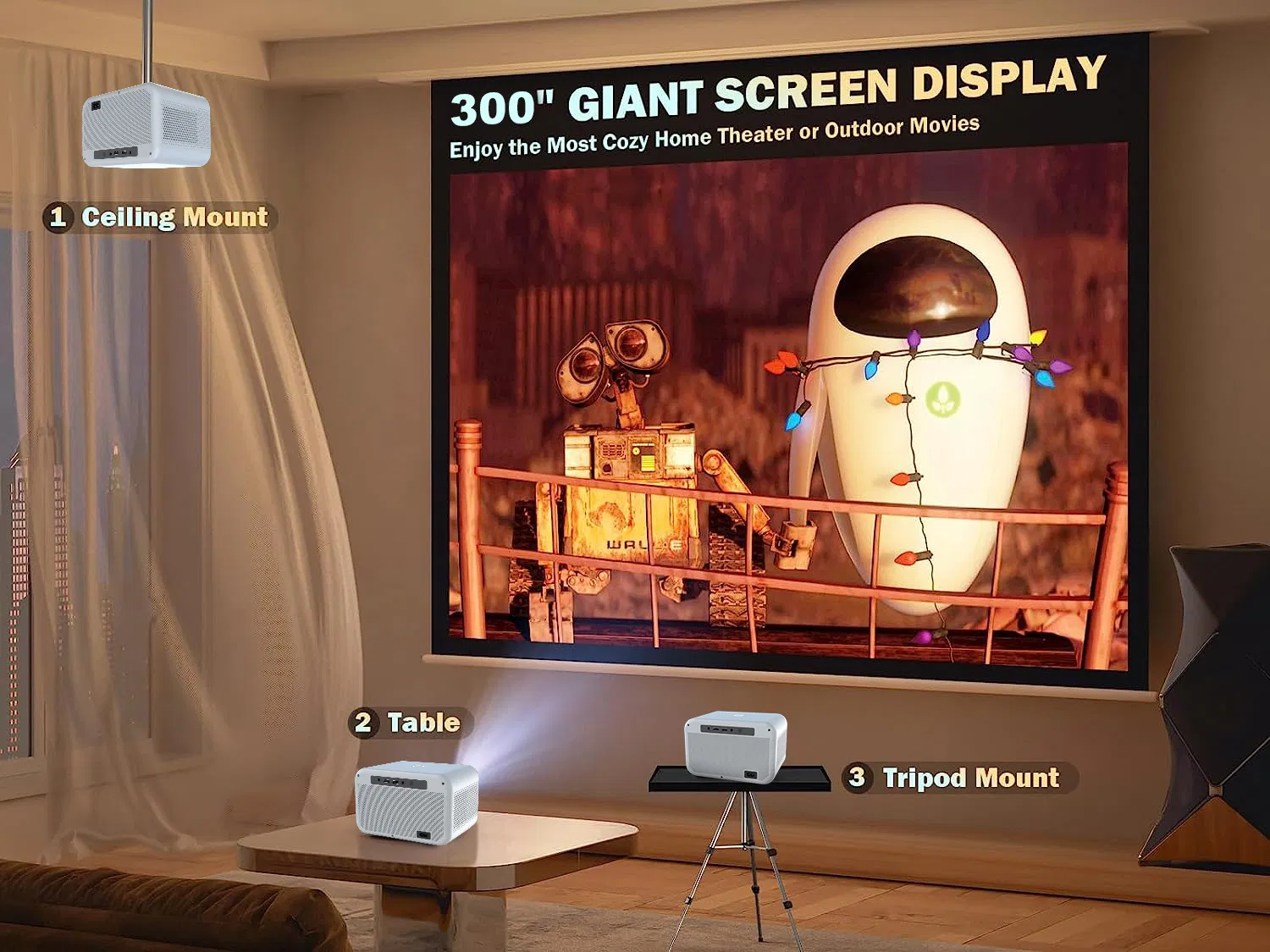 HD Home Projector with Smart Features for Cinema-Like Experience