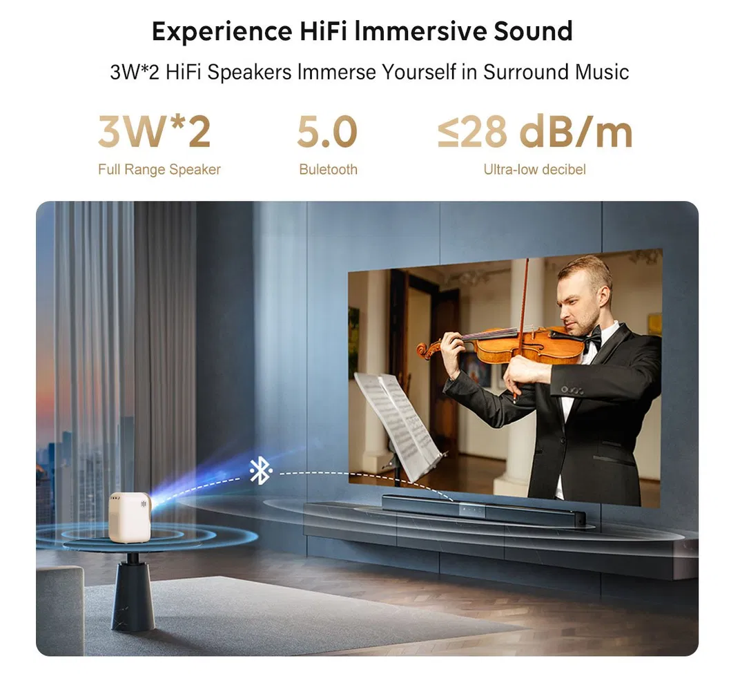 Cr38 Mini LED LCD Portable Projector 4K Smart Bluetooth Video Outdoor Home Cinema Projector