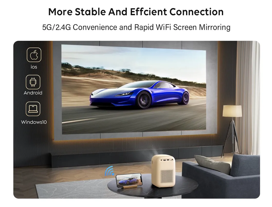 Cr38 Mini LED LCD Portable Projector 4K Smart Bluetooth Video Outdoor Home Cinema Projector