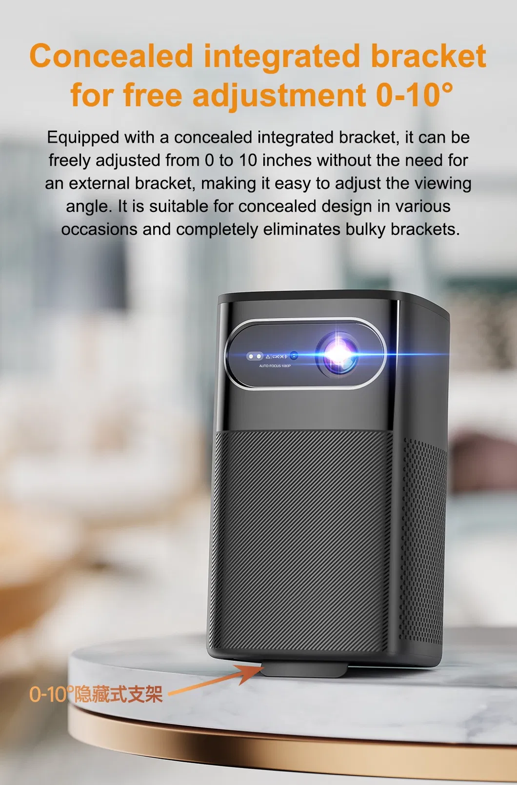 M1 DLP 1080P Outdoor 3D Portable Projector 300 ANSI Lumens for Camping