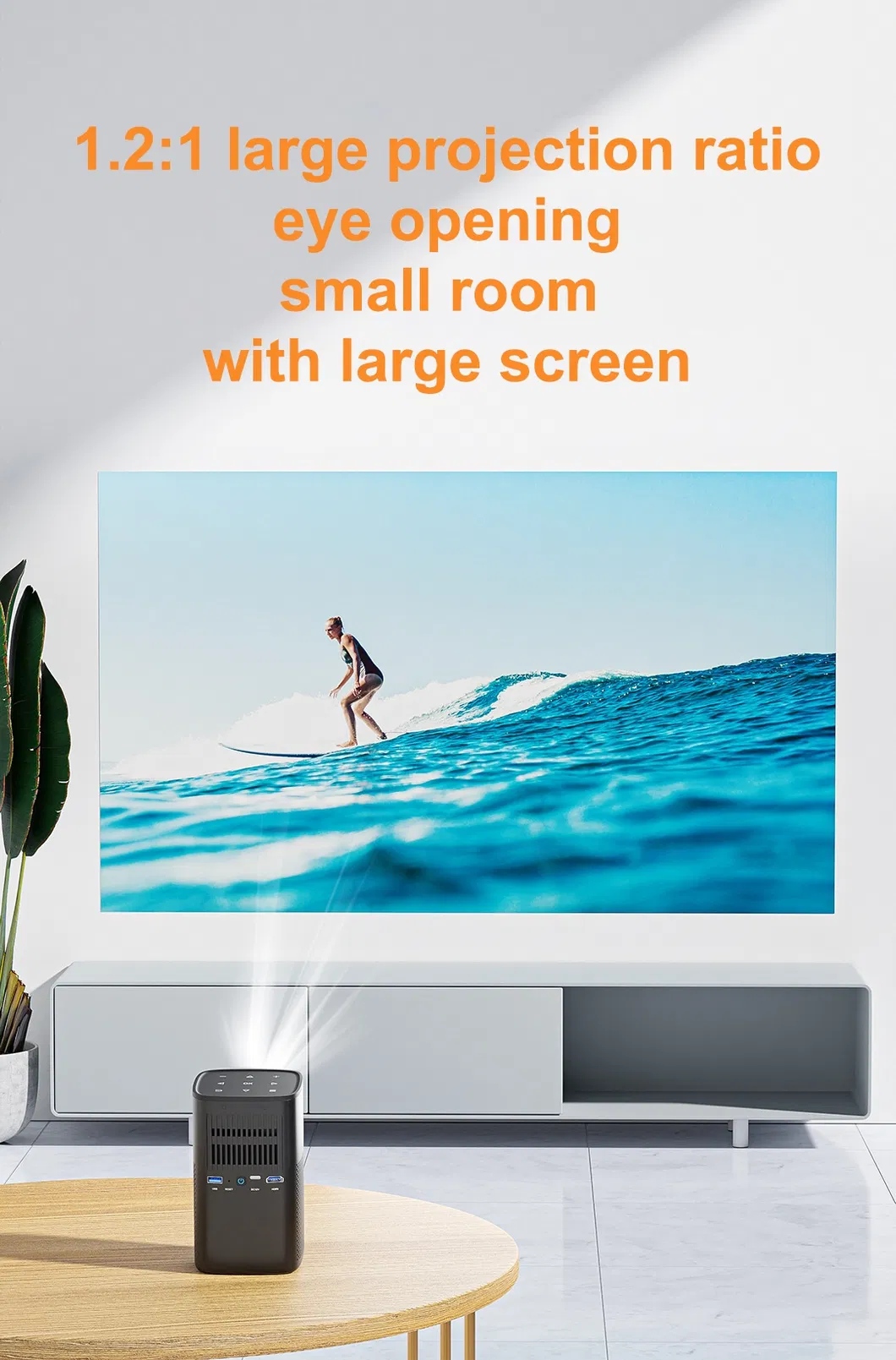 M1 DLP 1080P Outdoor 3D Portable Projector 300 ANSI Lumens for Camping