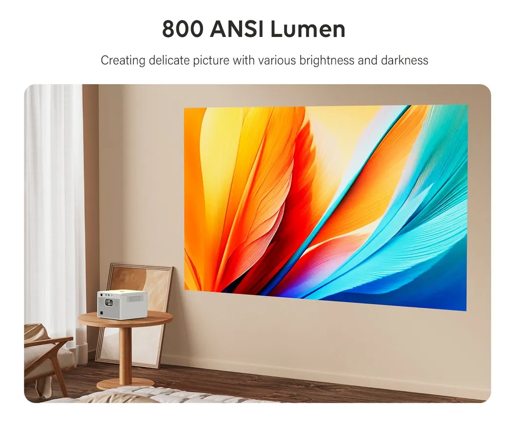 Cre Cr53 4K High Brightness Smart Projector 1080P Video Android 9 WiFi Projector for Home Theater