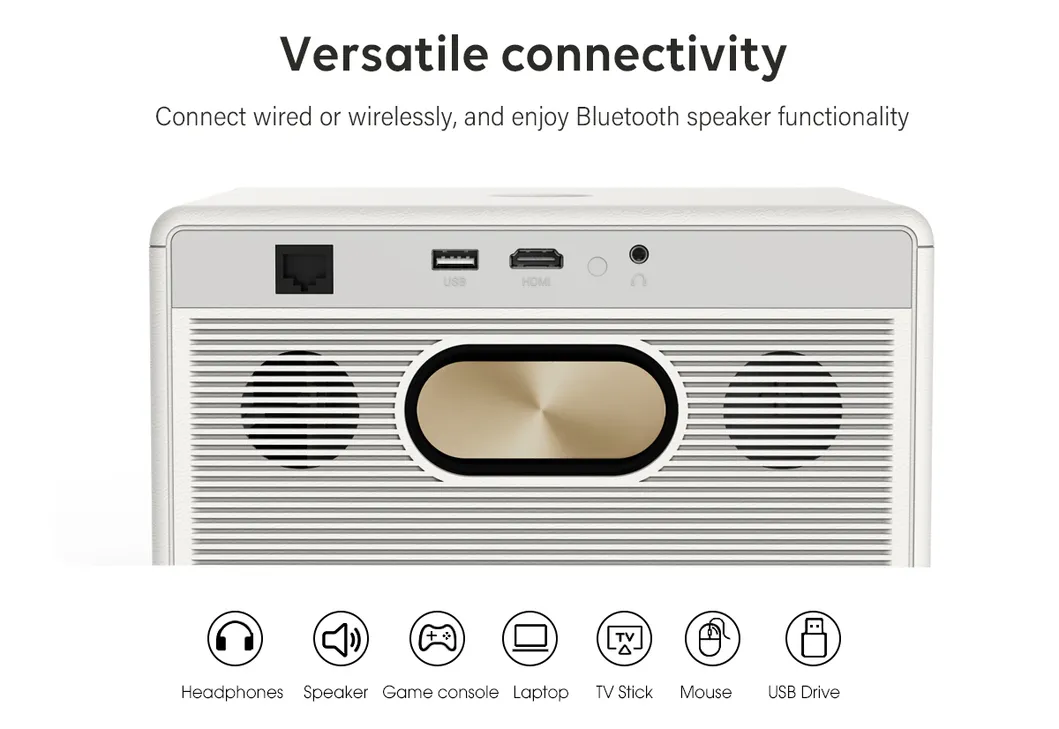 Cre Cr53 4K High Brightness Smart Projector 1080P Video Android 9 WiFi Projector for Home Theater