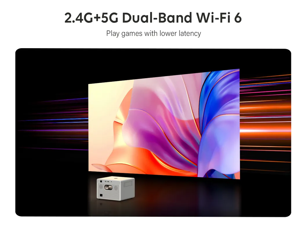 Cre Cr53 4K High Brightness Smart Projector 1080P Video Android 9 WiFi Projector for Home Theater