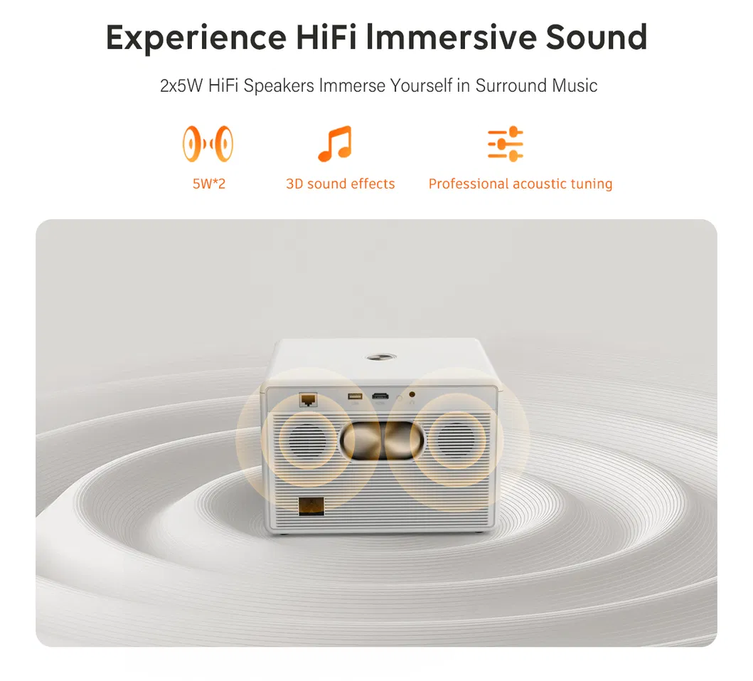 Cre Cr53 4K High Brightness Smart Projector 1080P Video Android 9 WiFi Projector for Home Theater