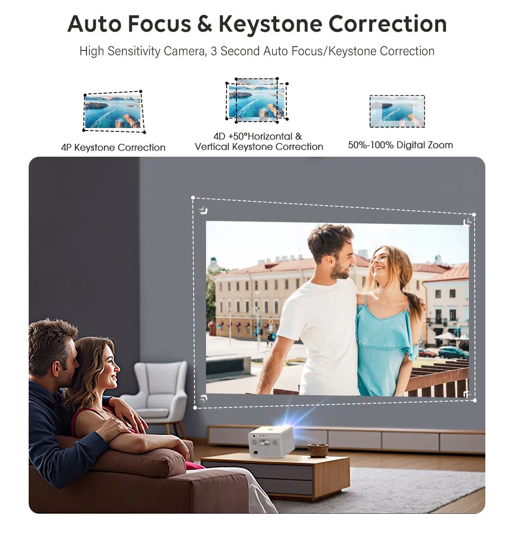 Cre Cr53 4K High Brightness Smart Projector 1080P Video Android 9 WiFi Projector for Home Theater