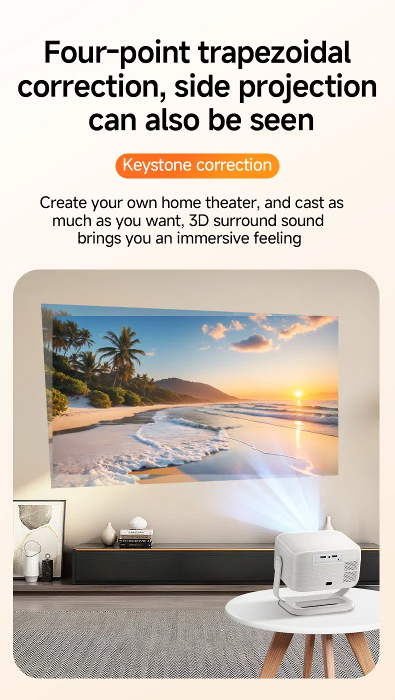 Ultra HD Smart Projector with Wireless Connectivity for Home Entertainment