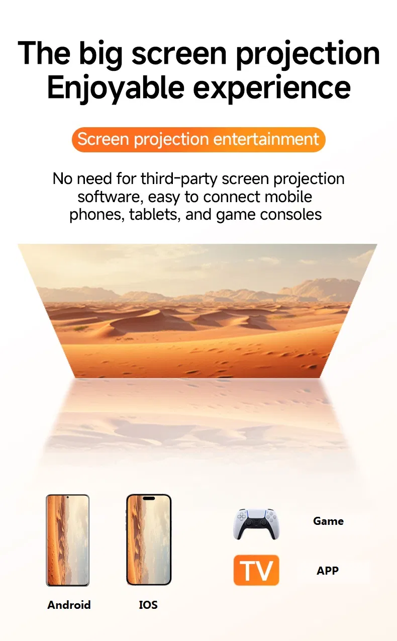 Ultra HD Smart Projector with Wireless Connectivity for Home Entertainment