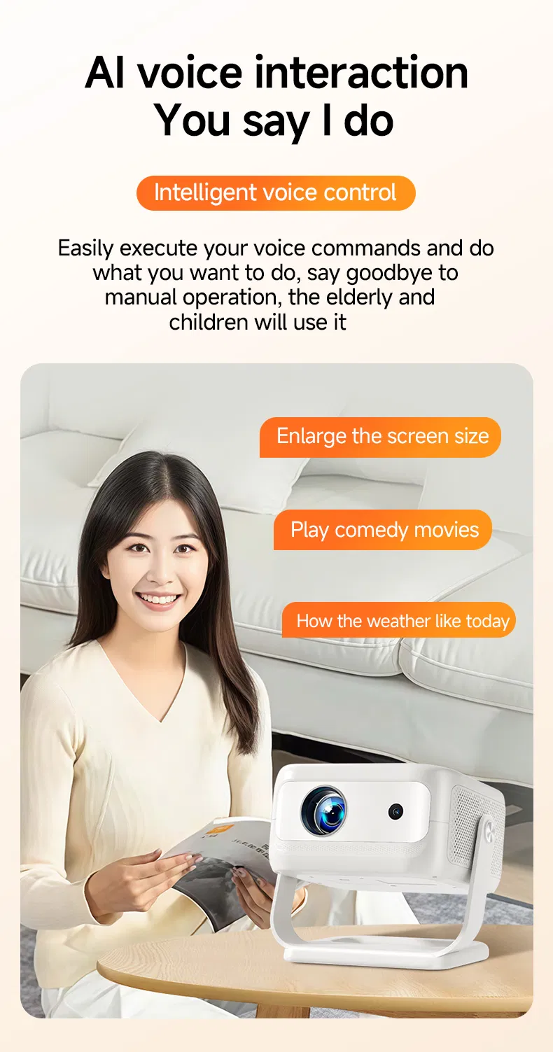 Ultra HD Smart Projector with Wireless Connectivity for Home Entertainment