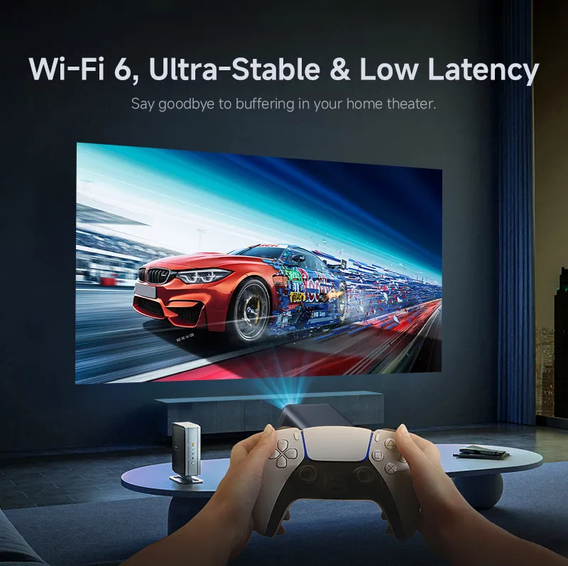 1080P Android Smart Projector with Auto Keystone Bt Dual-Band WiFi 320ANSI Lumens