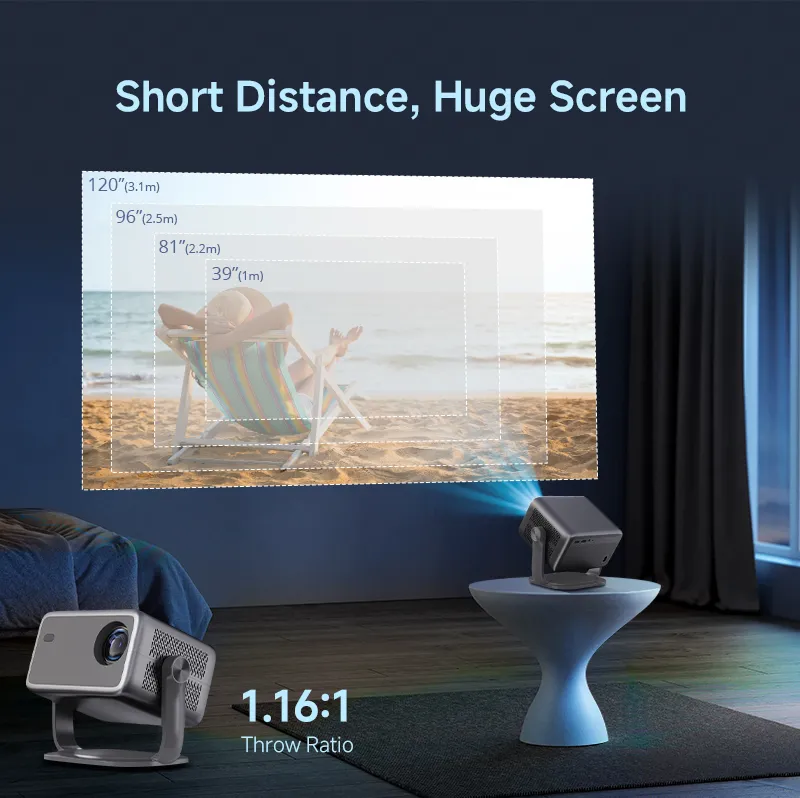 1080P Android Smart Projector with Auto Keystone Bt Dual-Band WiFi 320ANSI Lumens
