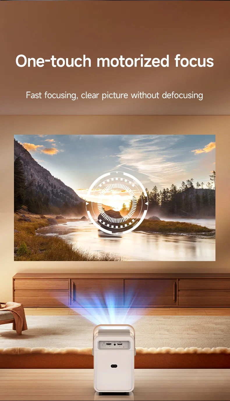 China Projector Plant Compact Android 11 Projector 720p with Leather Handle