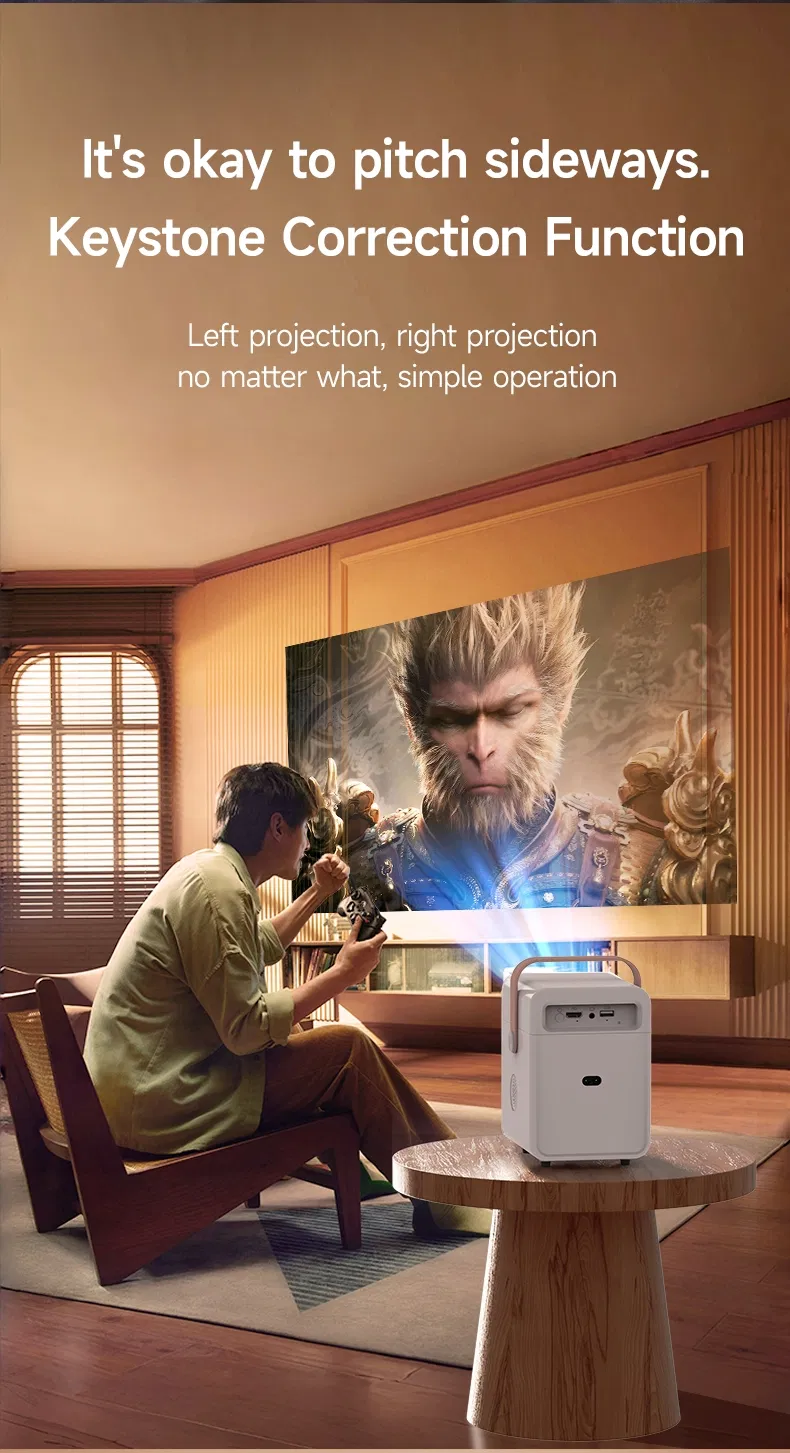 China Projector Plant Compact Android 11 Projector 720p with Leather Handle