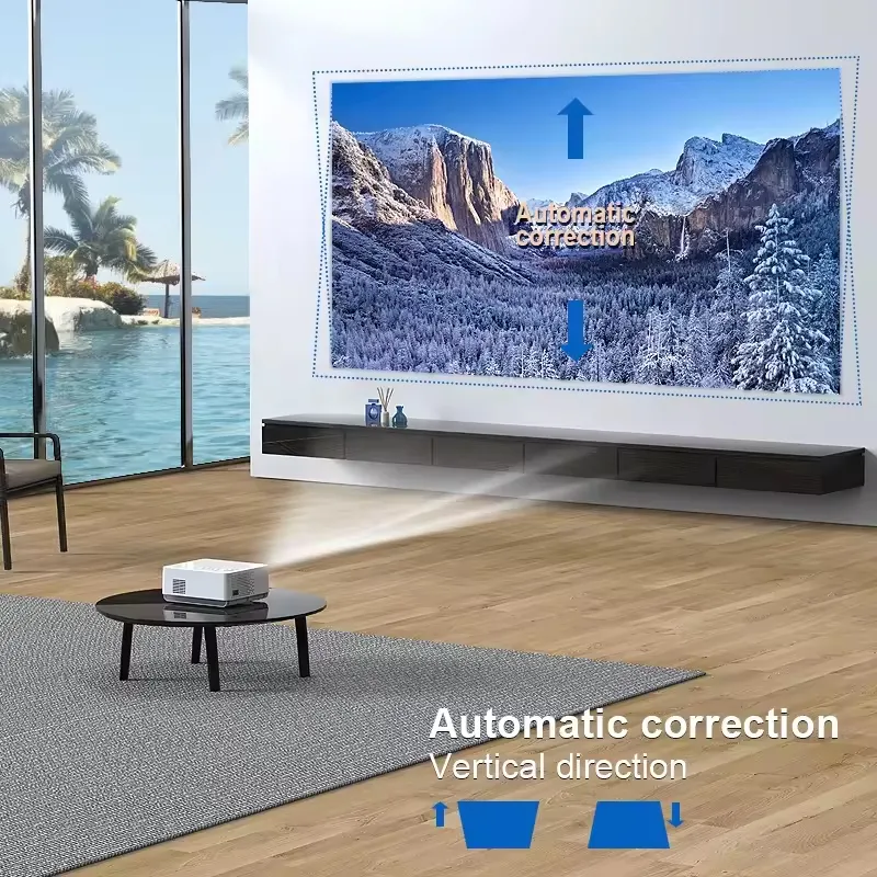 Android System 1+16g Wireless WiFi Video Projector Mirror LED Mini Portable Projector 1080P HD Mobile Home Theater Projector