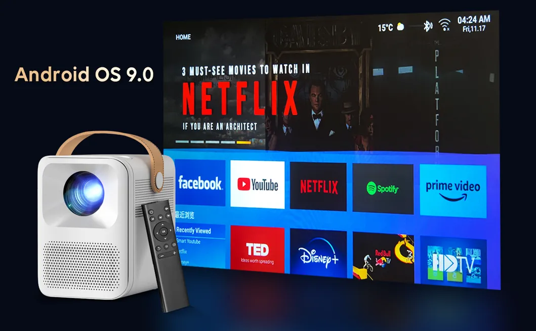 Cr35 Real 4K Projector WiFi Supported for School Education Cinema Video Projector