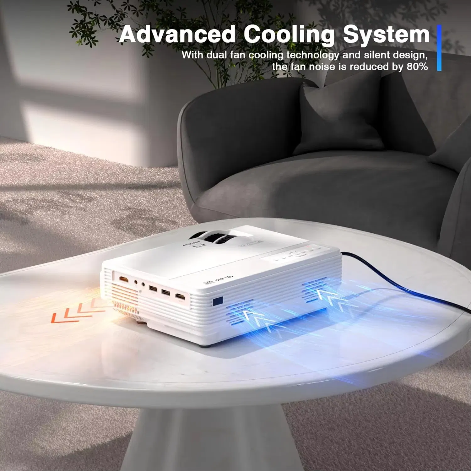 Full HD 1080P Home Theater /Education Teaching Video Mini Projector with HDMI/USB/AV/Smartphone/TV Box/Laptop