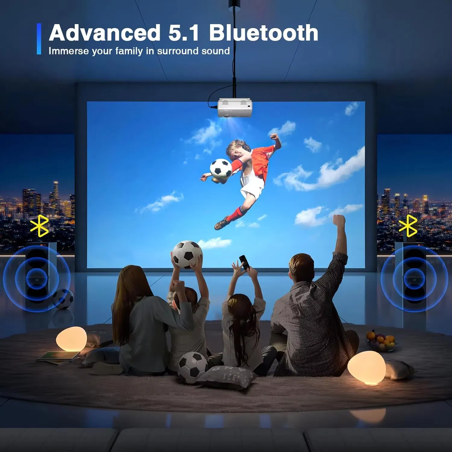 Full HD 1080P Home Theater /Education Teaching Video Mini Projector with HDMI/USB/AV/Smartphone/TV Box/Laptop