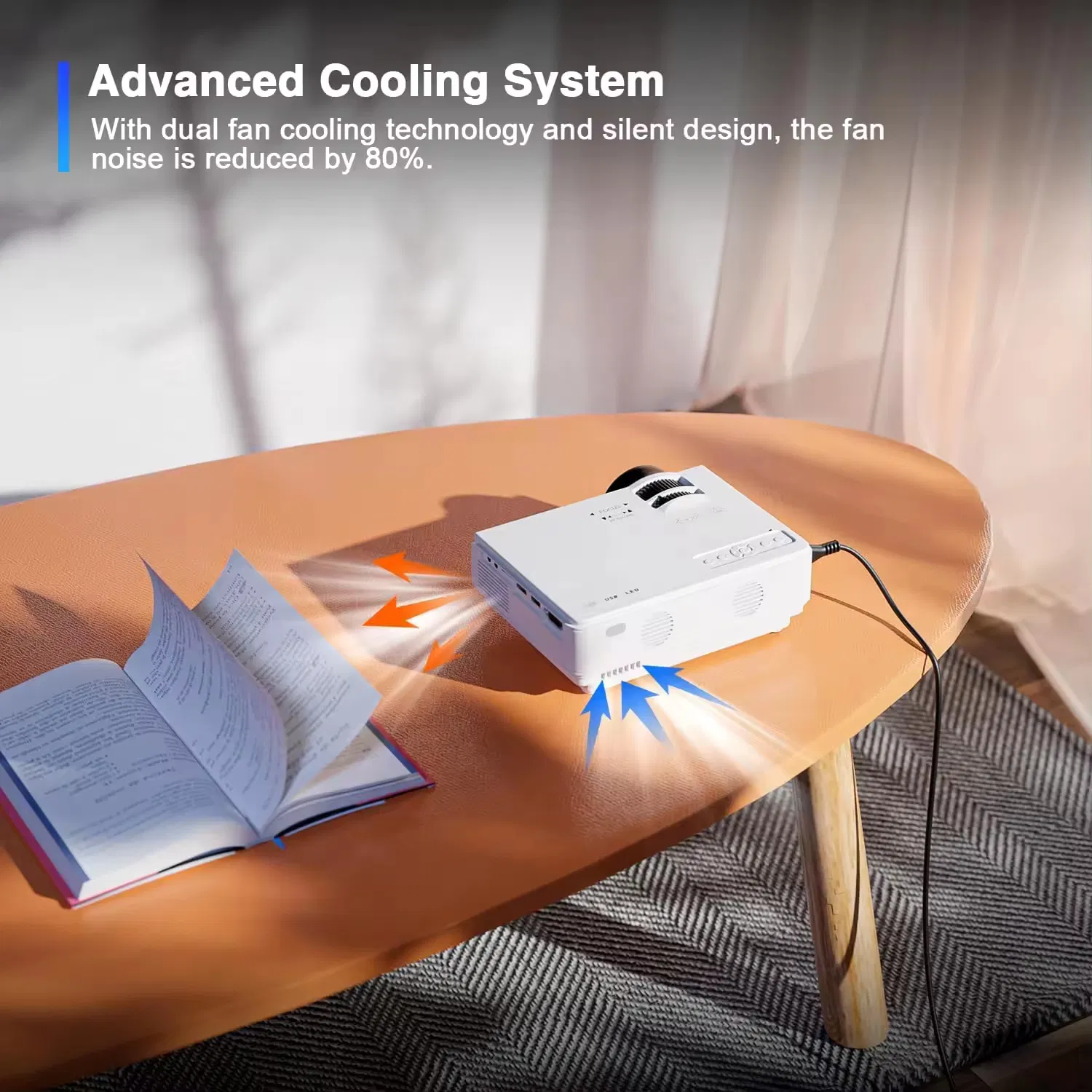 Full HD 1080P Home Theater /Education Teaching Video Mini Projector with HDMI/USB/AV/Smartphone/TV Box/Laptop