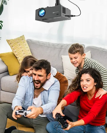 Full HD 1080P Home Theater /Education Teaching Video Mini Projector with HDMI/USB/AV/Smartphone/TV Box/Laptop