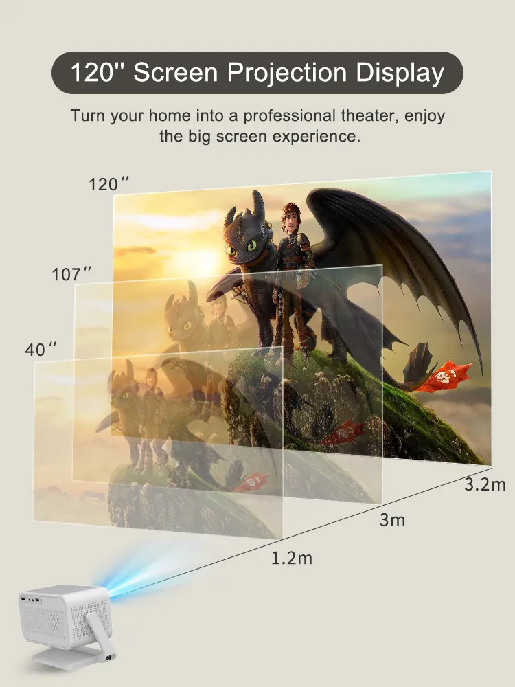 4K Android 131080P350ANSI Lumensauto Focus Projector