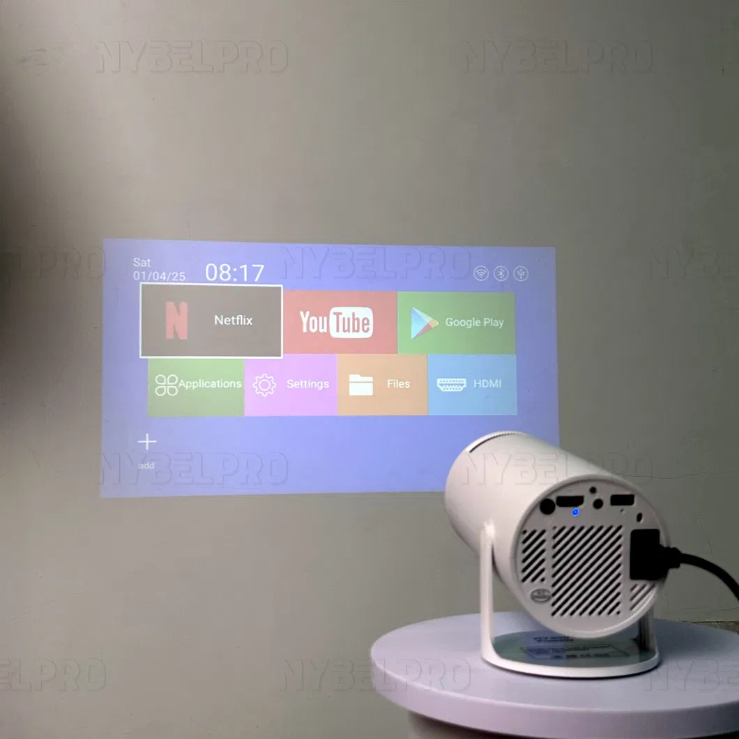 2025 Mini LCD Projector Portable Automatic Correction Stable Screen, Clear Picture Quality Wireless Bluetooth Long Life Projector for Home Theater