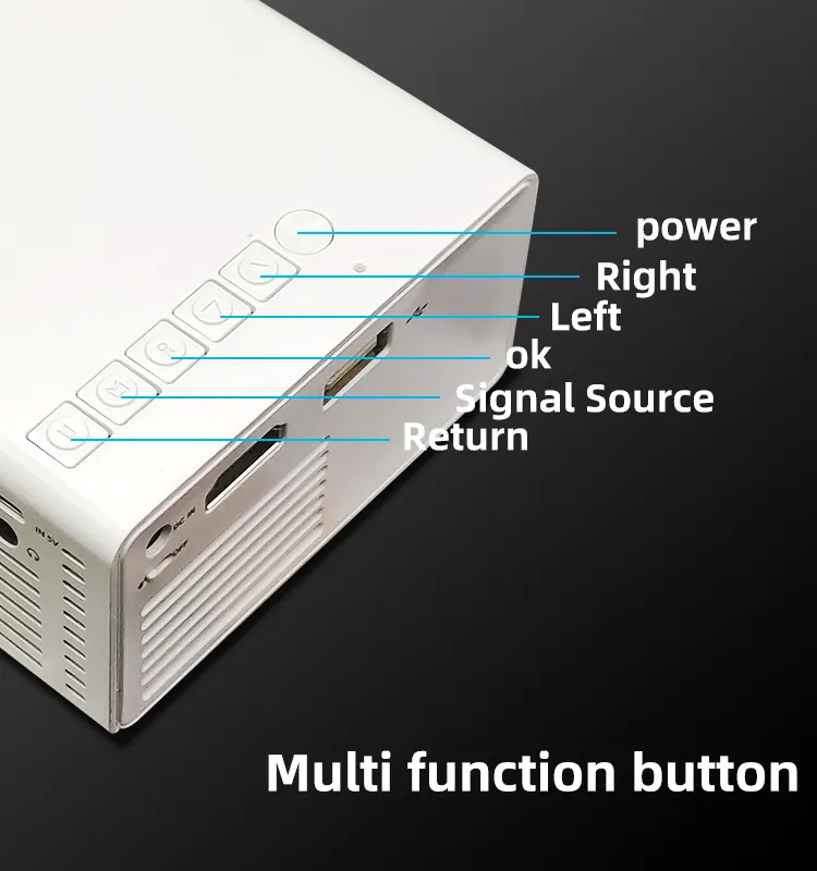Yg300 Mini LED LCD Pocket Projector 1080 USB Multimedia