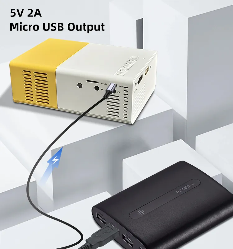 Yg300 Mini LED LCD Pocket Projector 1080 USB Multimedia