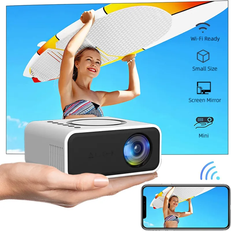 T300s 24ANSI LCD Projector Home Theater Mini Projector Support Wired / Wireless Sync Screen
