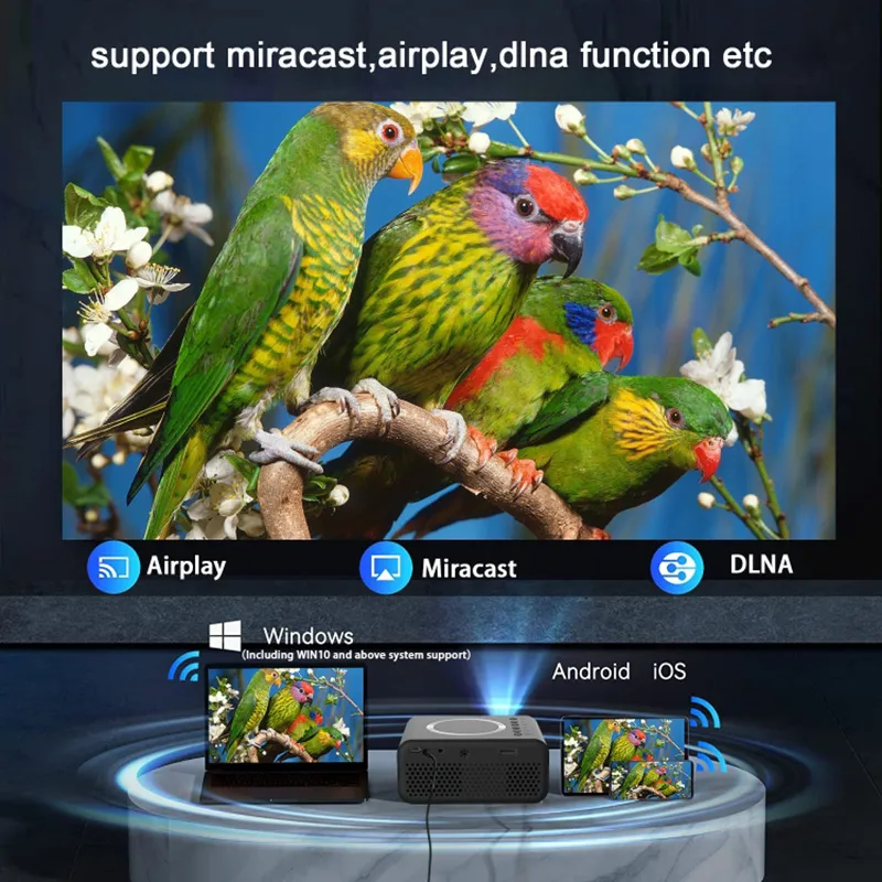 T300s 24ANSI LCD Projector Home Theater Mini Projector Support Wired / Wireless Sync Screen