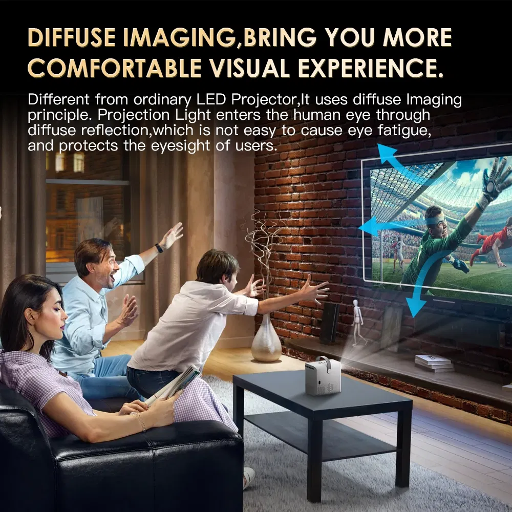 Mini Full HD Android Portable Home Theater Projector 4K Interactive Projector Short Throw Projector Smart