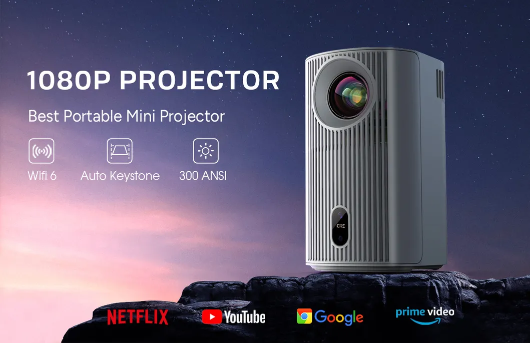 Cr51 LED Video Home Cinema Projector Portable Mini 4K Outdoor LCD Pocket Projector 1080P Full HD Smart TV Projector