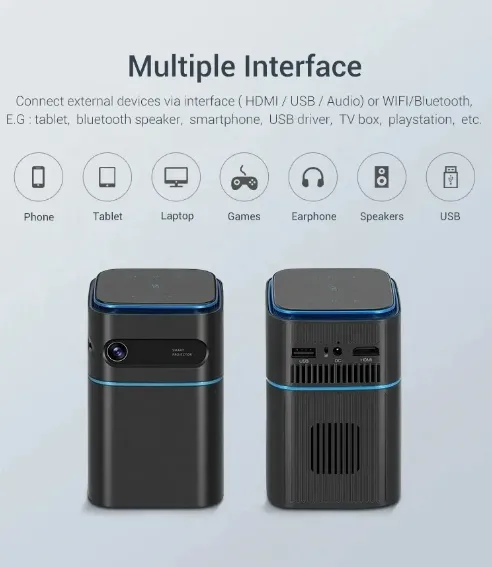 Wholesale Portable DLP Video Android Smart Mobile Phone Portable Home Theater Projector 4K LED Mini Projectors