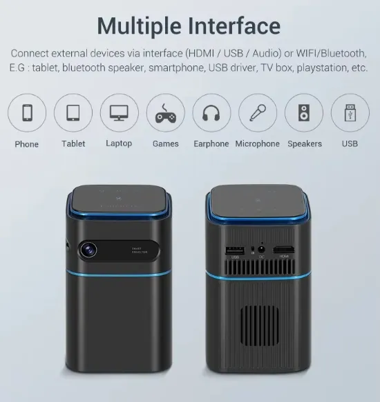 Wholesale Portable DLP Video Android Smart Mobile Phone Portable Home Theater Projector 4K LED Mini Projectors