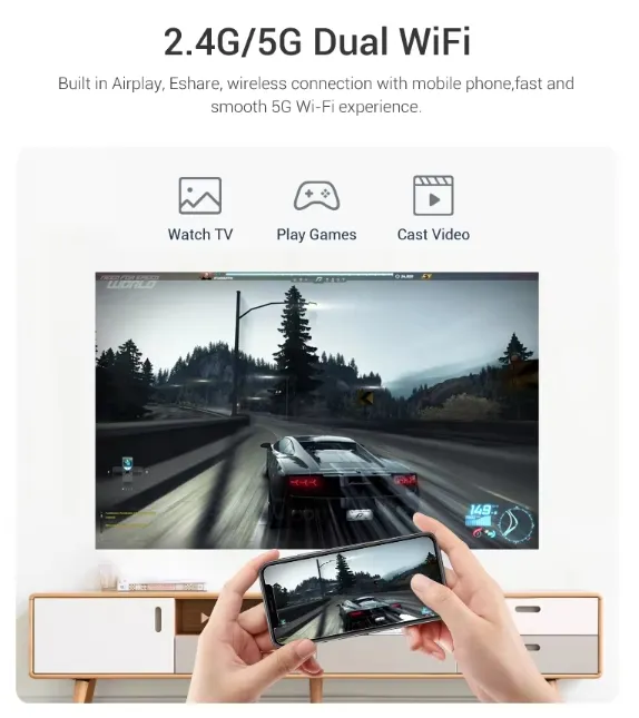 Wholesale Portable DLP Video Android Smart Mobile Phone Portable Home Theater Projector 4K LED Mini Projectors