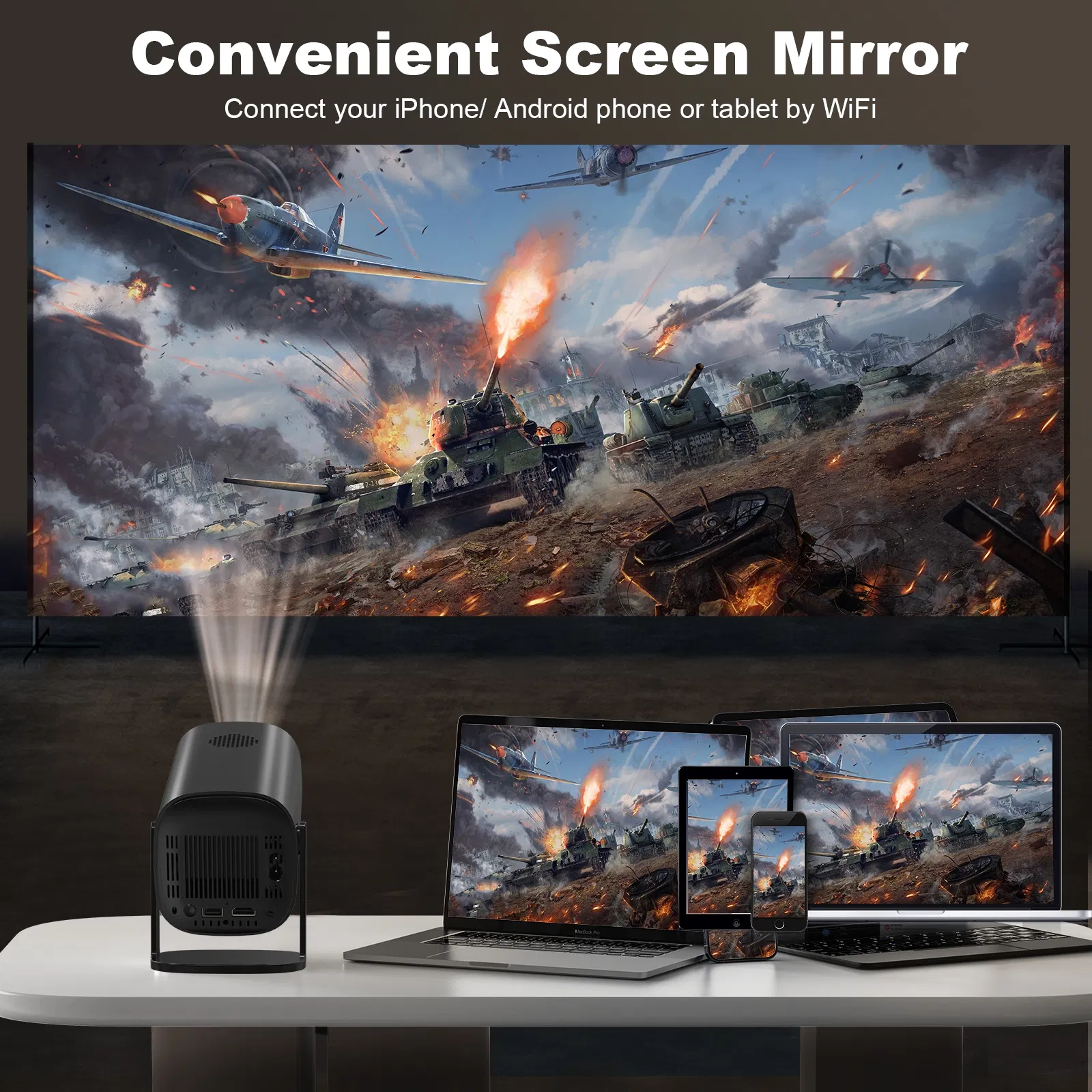 2025 4K 1280*720p OEM/ODM Home Theater Projector Short Throw Projector