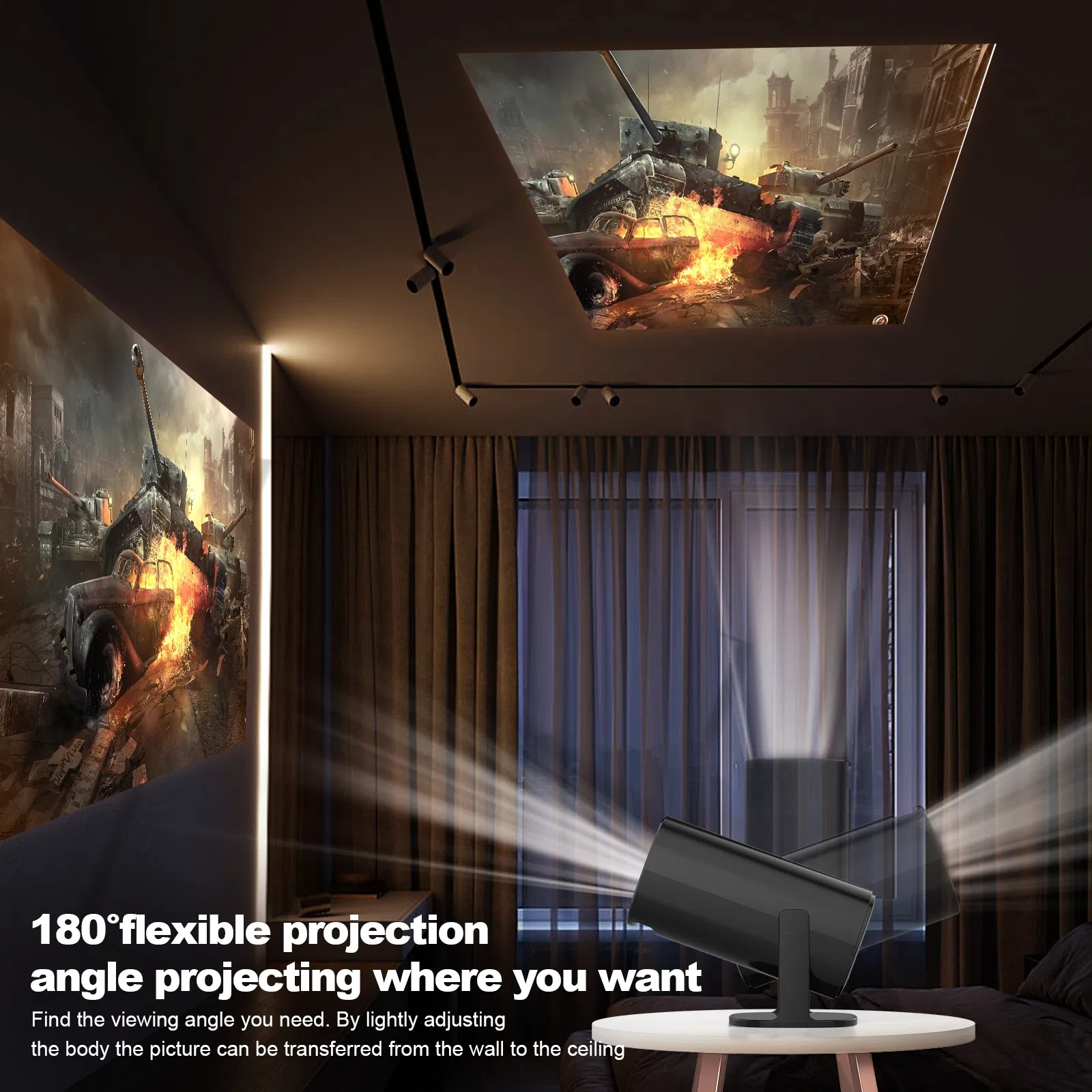 2025 4K 1280*720p OEM/ODM Home Theater Projector Short Throw Projector