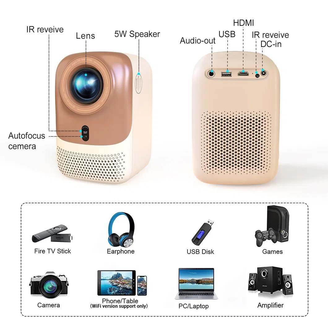 Cre Cr38 Video Projector Portable LED LCD Home Mini 4K Projector