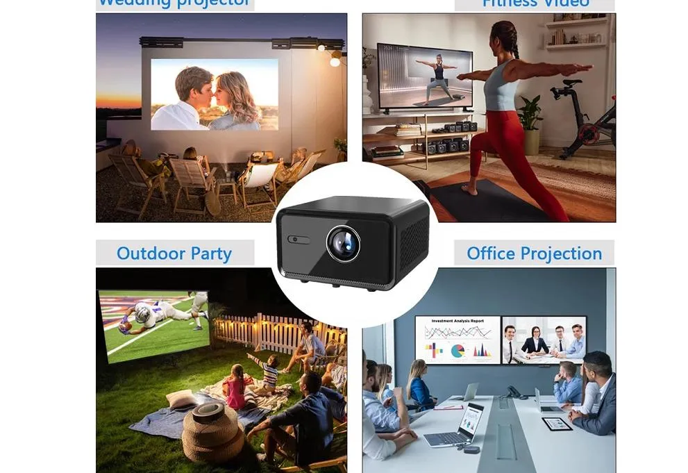 Native 1080P Projector with Bluetooth Auto Focus 4K Support 1000 ANSI Android 12 Smart Proyector