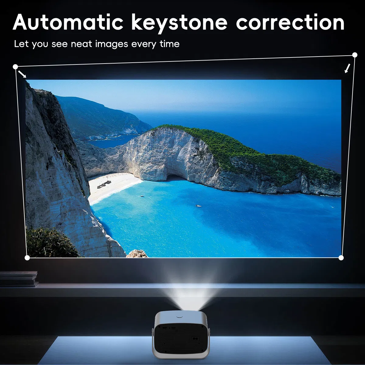 V10 4K Home Theater Projector with WiFi and Autofocus Features