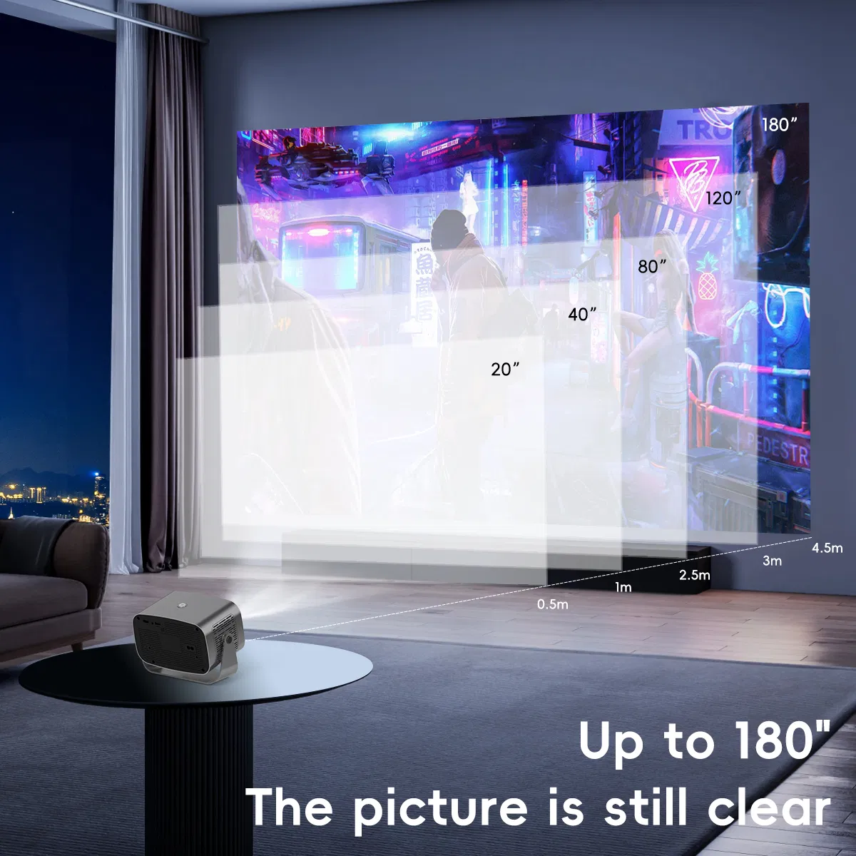 V10 4K Home Theater Projector with WiFi and Autofocus Features